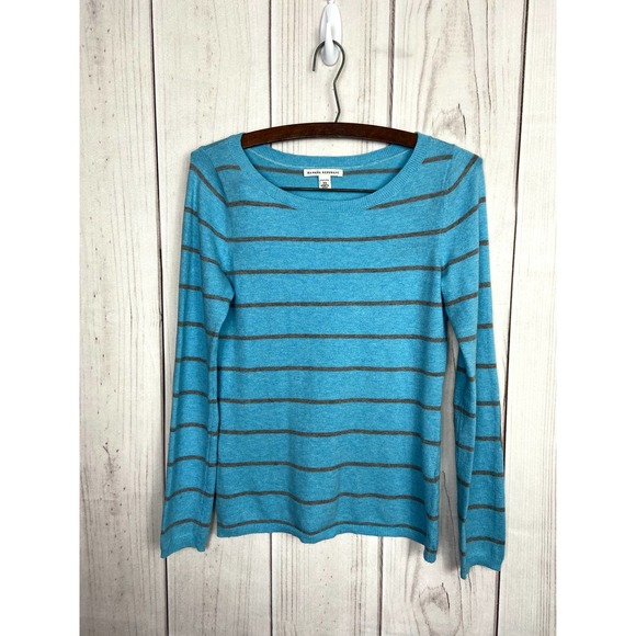 Banana Republic Blue and Gray Stripe Sweater (XS) - Picture 1 of 10